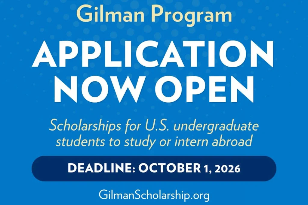 Gilman Scholarship Application Period Open for 2026